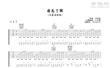 汪苏泷《因为了解》吉他谱_A调吉他弹唱谱