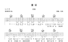 光良《童话》吉他谱_F调吉他弹唱谱