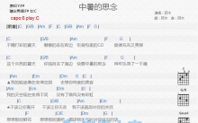 阿木《中暑的思念》吉他谱_C调吉他弹唱谱_和弦谱