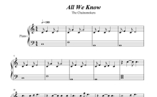 The Chainsmokers组合《All We Know》钢琴谱