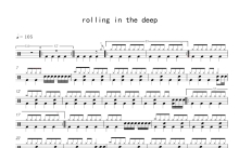 adele阿黛尔·阿德金斯《Rolling in the Deep》鼓谱_架子鼓谱