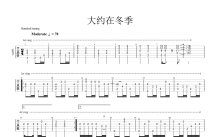 齐秦《大约在冬季》吉他谱_吉他独奏谱