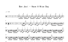 Bon Jovi《Have A Nice Day》鼓谱_架子鼓谱