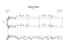 火影忍者主题曲《yura yura》钢琴谱_钢琴四手联弹版本