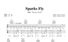 TaylorSwift《Sparks Fly》吉他谱_F调吉他弹唱谱_双吉他版
