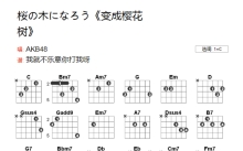AKB48《变成樱花树》吉他谱_C调吉他弹唱谱_和弦谱
