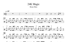 布鲁诺·马尔斯《24k magic》鼓谱_架子鼓谱