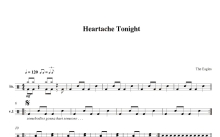 Eagles（老鹰乐队）《Heartache tonight》鼓谱_架子鼓谱