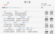 梁静茹《第三者》吉他谱_C调吉他弹唱谱_和弦谱