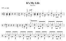 Bon Jovi乐队《t's My Life》鼓谱_架子鼓谱