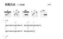 范晓萱《我爱洗澡》吉他谱_F调吉他弹唱谱_和弦谱