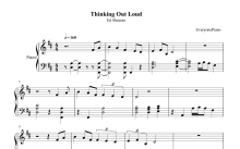 Ed Sheeran《Thinking Out Loud》钢琴五线谱