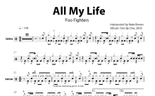 FooFighters《All My Life》鼓谱_架子鼓谱