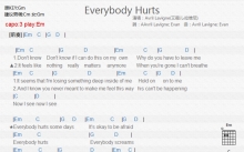 艾薇儿《Everybody Hurts》吉他谱_E调吉他弹唱谱_和弦谱