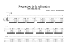 Recuerdos de la Alhambra《阿尔汗布拉宫的回忆》吉他谱_C调吉他独奏谱