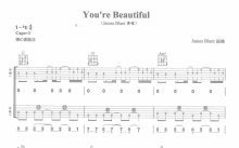 James Blunt《You're Beautiful》吉他谱_C调吉他弹唱谱_双吉他版