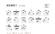 八三夭《我怎么哭了》吉他谱_C调吉他弹唱谱_和弦谱