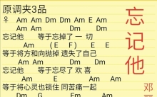 邓丽君《忘记他》吉他谱_吉他弹唱谱_和弦谱