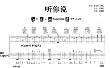 郁可唯/林凡《听你说》吉他谱_C调吉他弹唱谱