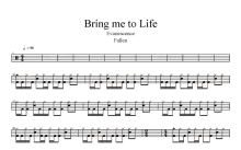 Evanescence《Bring Me To Life》鼓谱_架子鼓谱
