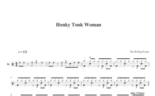 Rolling Stones《Honky tonk woman》鼓谱_架子鼓谱
