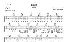 施怡《紫藤花》吉他谱_G调吉他弹唱谱_双页免翻页版