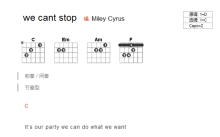 MileyCyrus《we cant stop》吉他谱_C调吉他弹唱谱_和弦谱