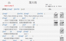 S.H.E《落大雨》吉他谱_C调吉他弹唱谱_和弦谱