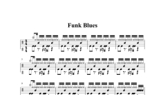 五级考级曲目《Funk Blues》鼓谱_架子鼓谱