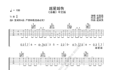 洪真英《越爱越伤》吉他谱_G调吉他弹唱谱
